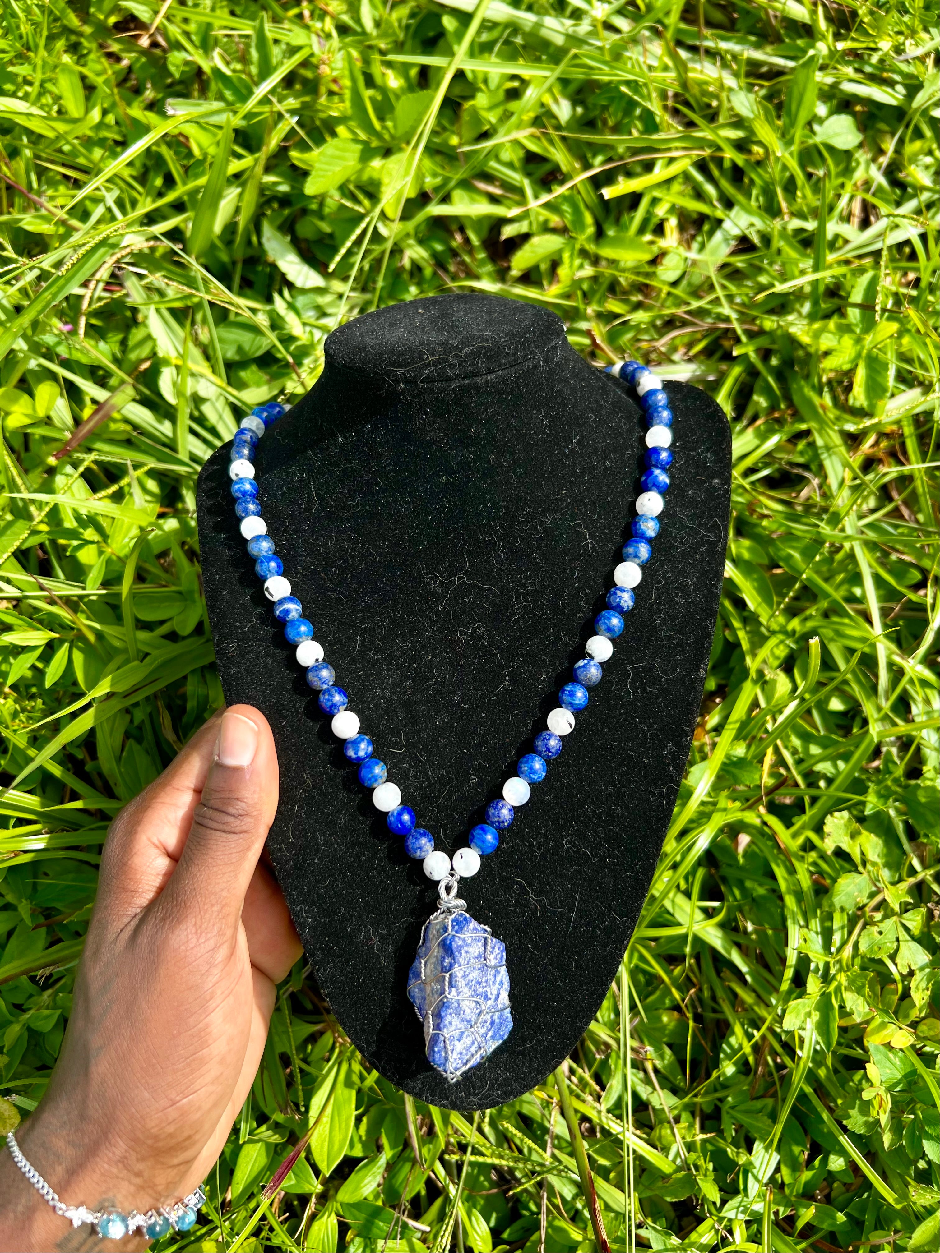 Protect Your Spirit Amulet ( Lapis Lazuli Moonstone)