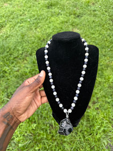 Shadow & Light Necklace (Obsidian • Selenite)