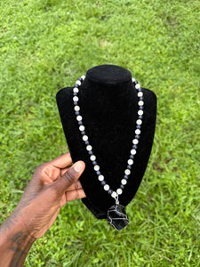 Shadow & Light Necklace (Obsidian • Selenite)