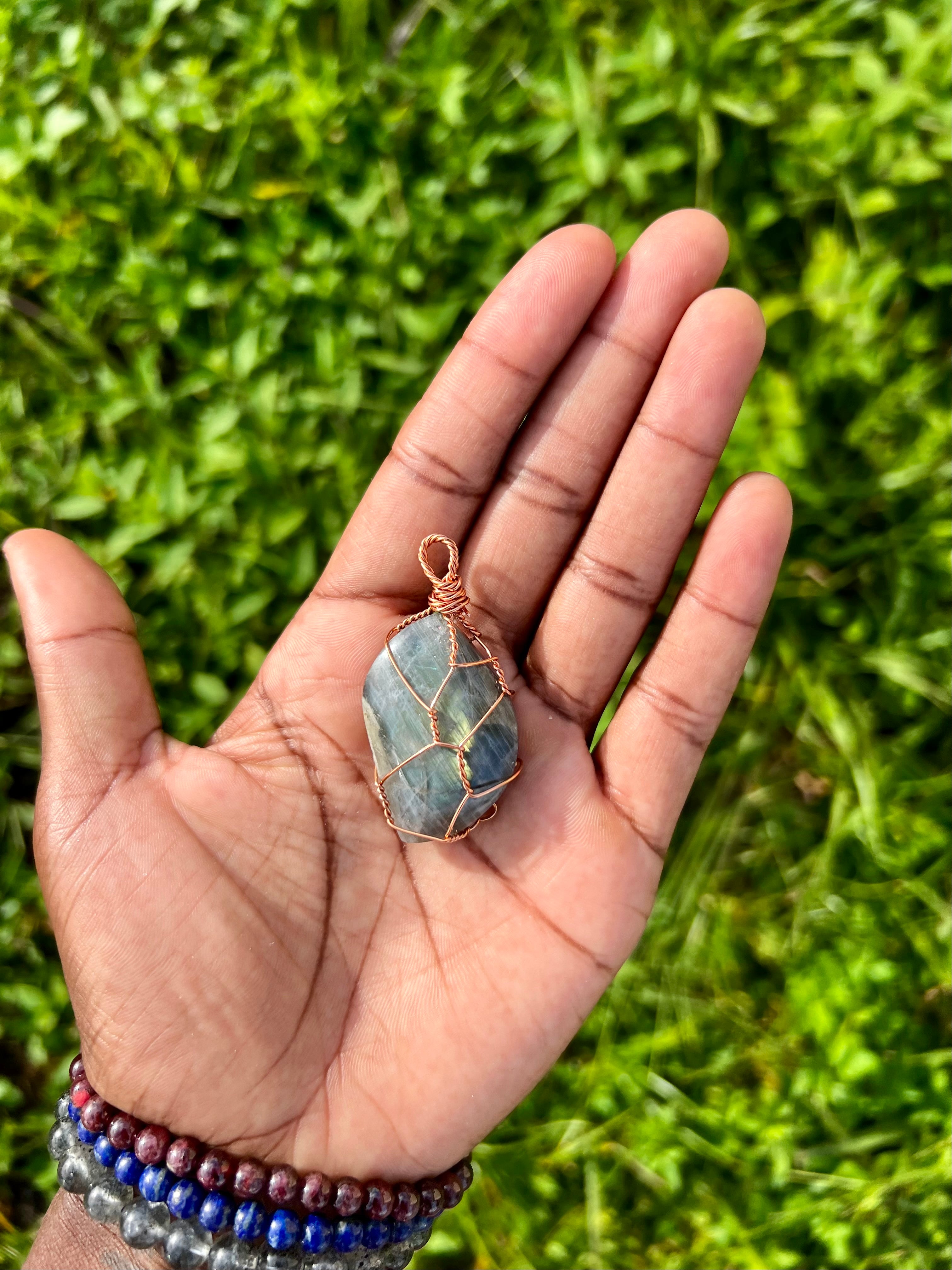 Labradorite Leaf Wire Wrapped