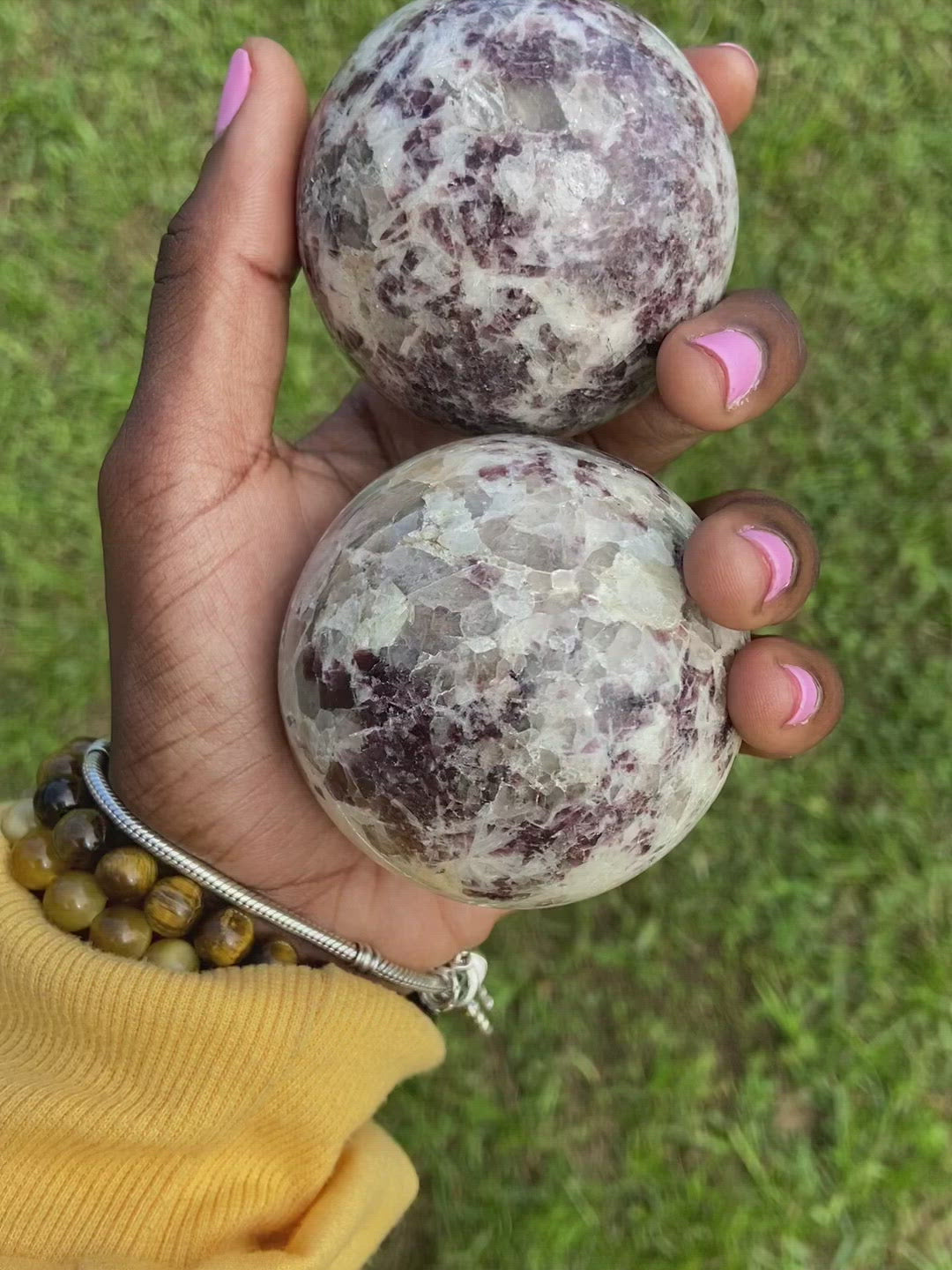 Plum Blossom Tourmaline Sphere