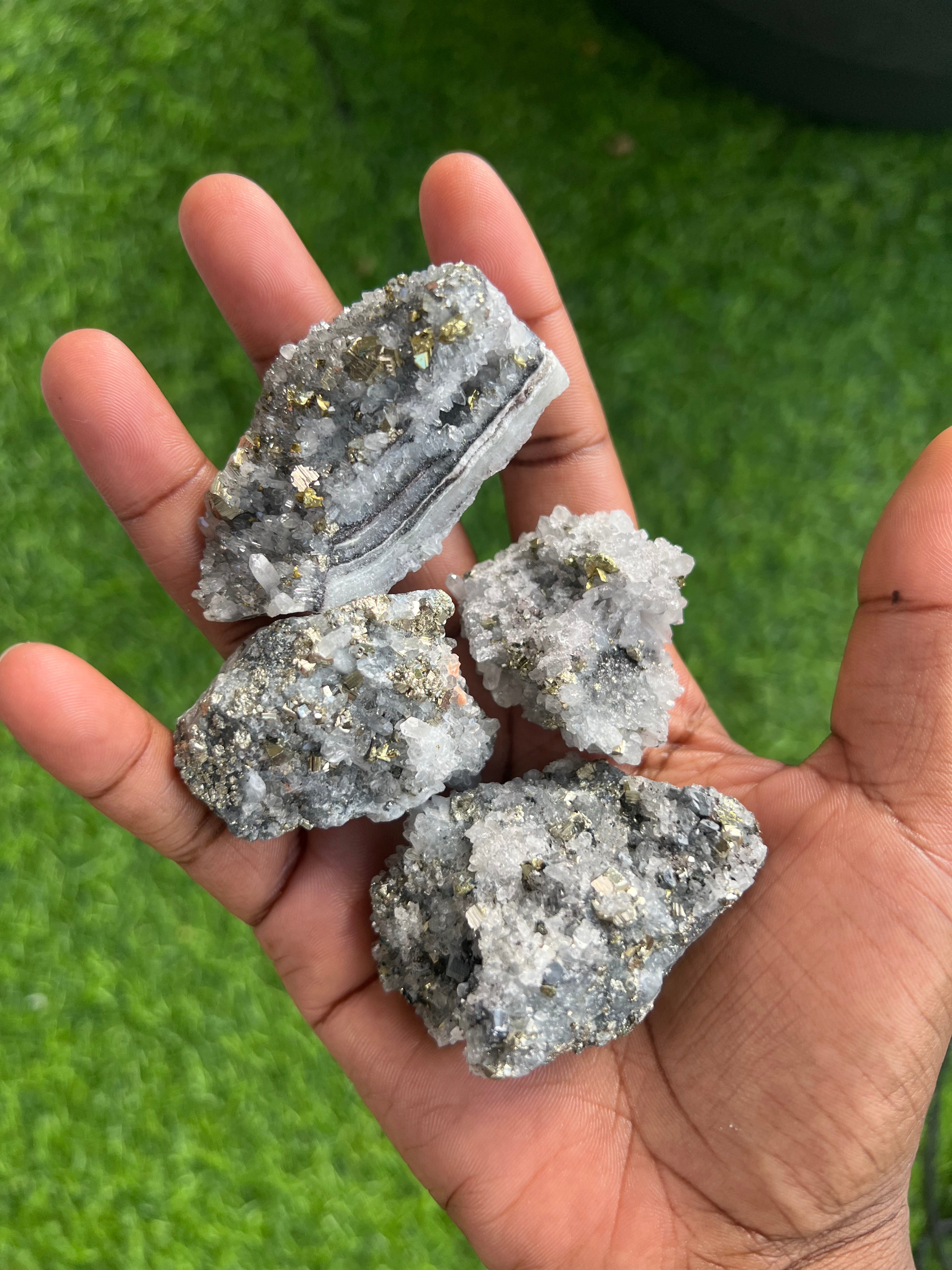 Clear Quartz with pyrite