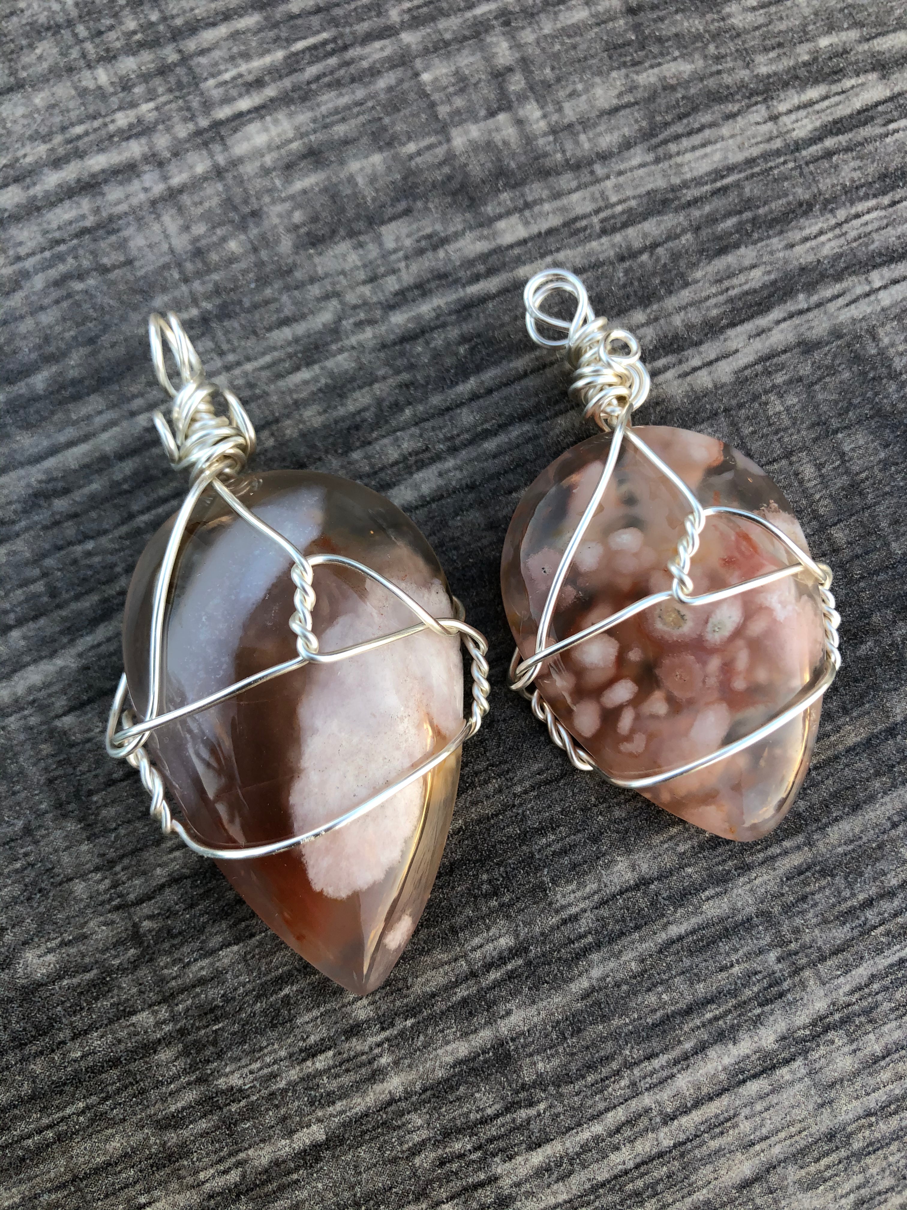 Flower Agate Wire Wrapped