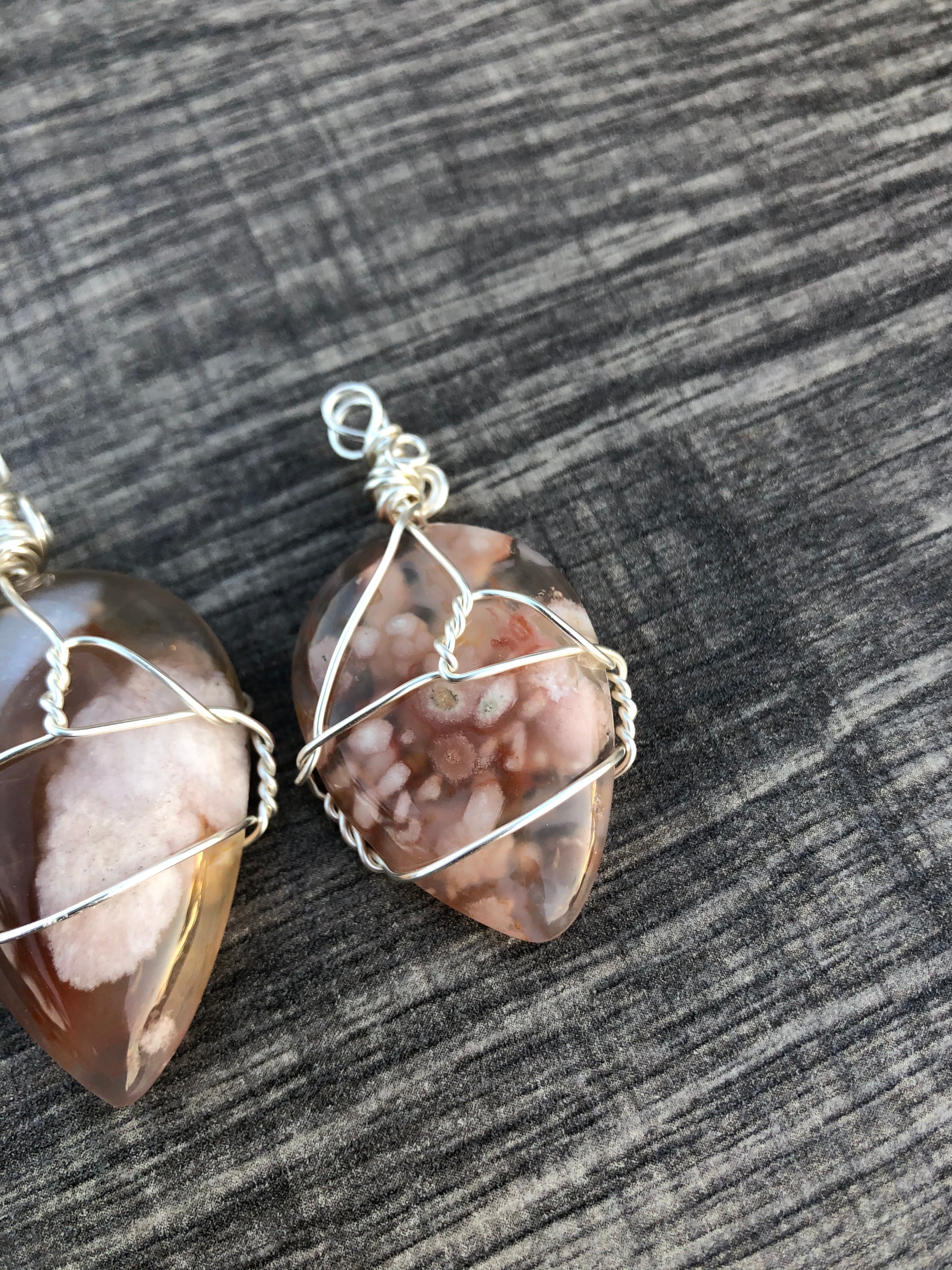 Flower Agate Wire Wrapped