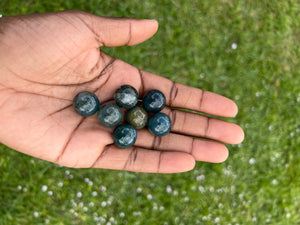 Moss agate mini sphere